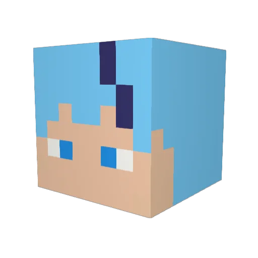 ahosora Minecraft avatar head, 3D render