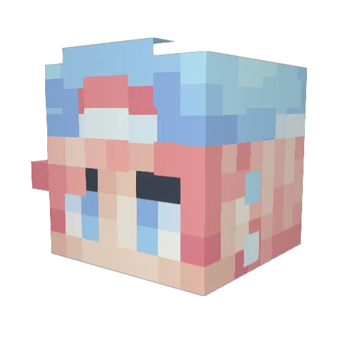 ahri2333 Minecraft avatar head, 3D render