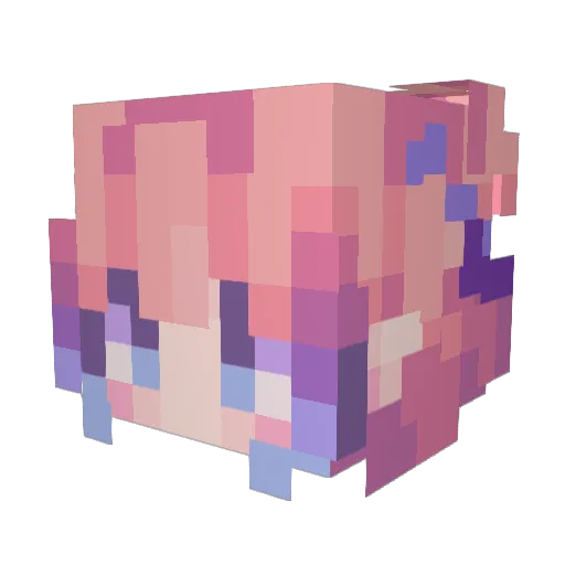 ahrielica Minecraft avatar head, 3D render