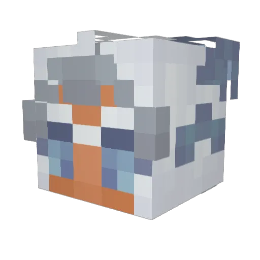 ahsokatan Minecraft avatar head, 3D render