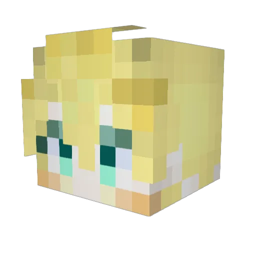 ahsqq Minecraft avatar head, 3D render