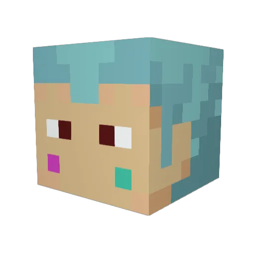 ahurock Minecraft avatar head, 3D render