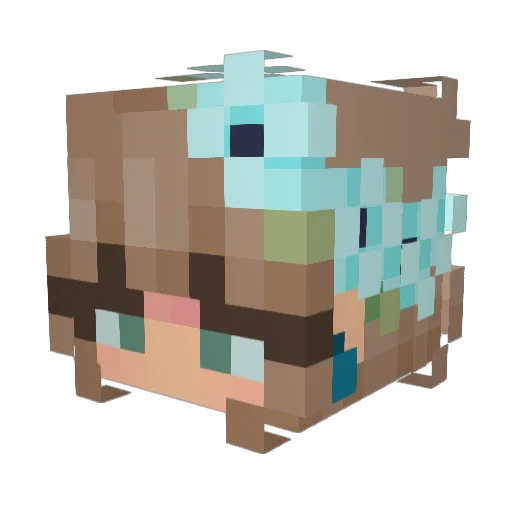 aiOba Minecraft avatar head, 3D render