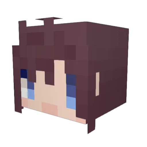 ai_oka Minecraft avatar head, 3D render