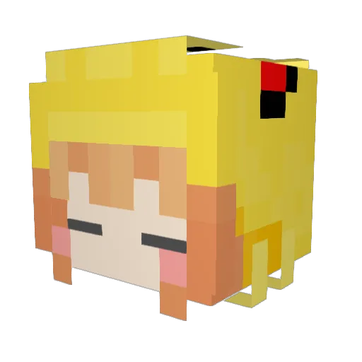 aichasan Minecraft avatar head, 3D render