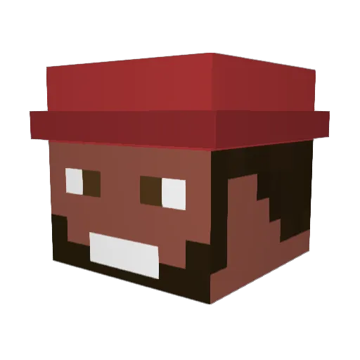 aicksodaj Minecraft avatar head, 3D render