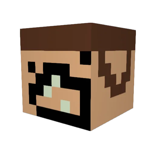 aidoon Minecraft avatar head, 3D render