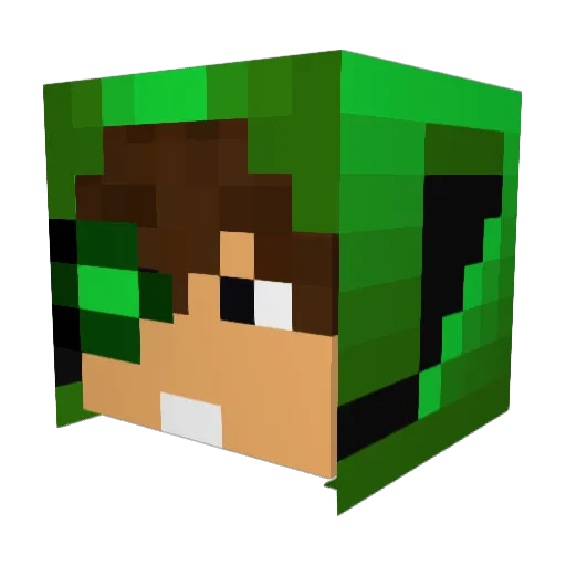aidosity Minecraft avatar head, 3D render