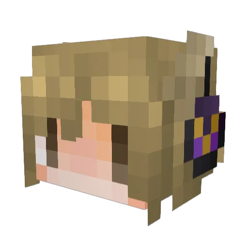 aiefu Minecraft avatar head, 3D render