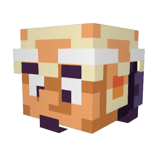 aielmo Minecraft avatar head, 3D render