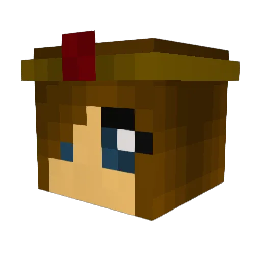 aiharen Minecraft avatar head, 3D render