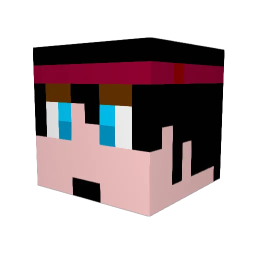aikuke Minecraft avatar head, 3D render