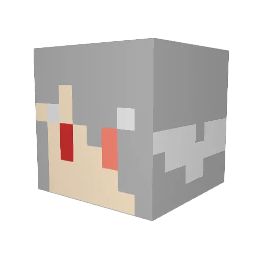 ainatsu Minecraft avatar head, 3D render