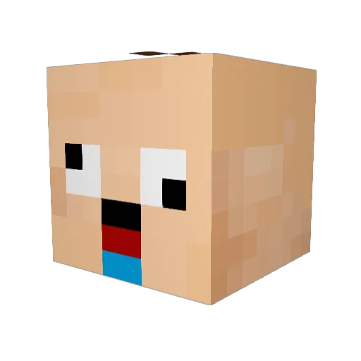aininLY Minecraft avatar head, 3D render