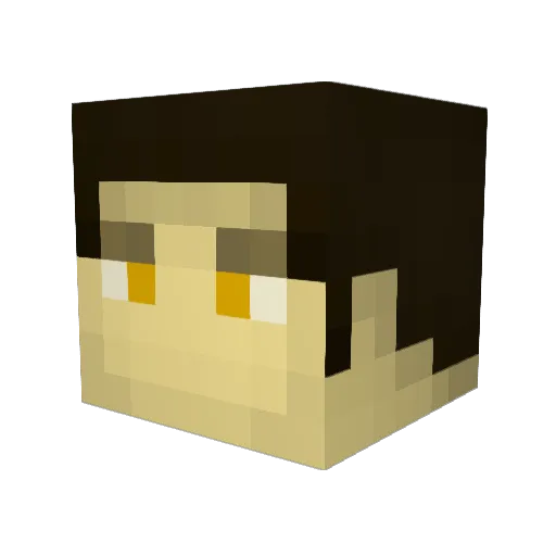 ainzil Minecraft avatar head, 3D render