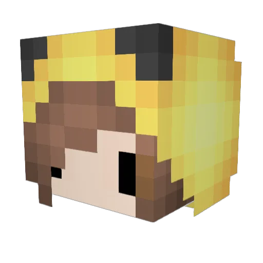 aioming Minecraft avatar head, 3D render