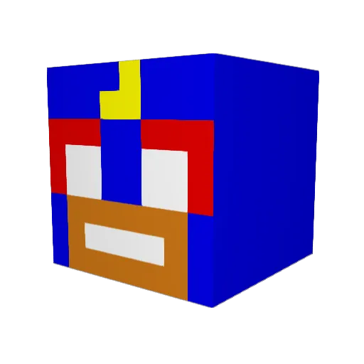 aipam Minecraft avatar head, 3D render