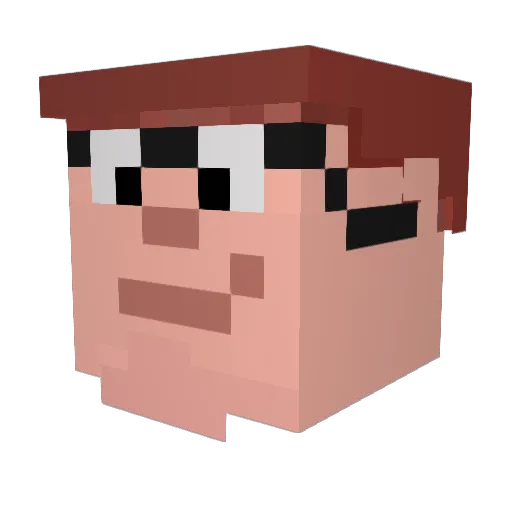 airjapan Minecraft avatar head, 3D render