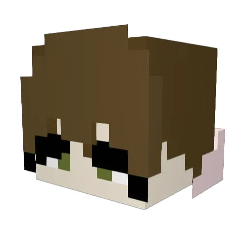 aishifine Minecraft avatar head, 3D render