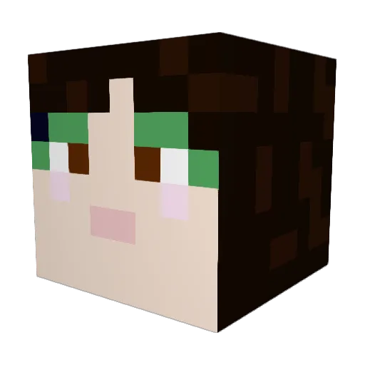 aisiii Minecraft avatar head, 3D render