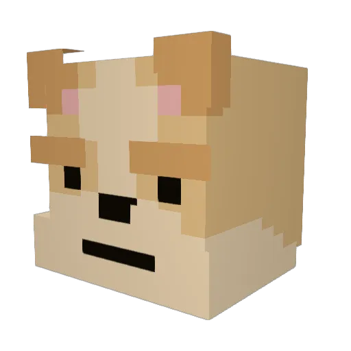 aisooooo Minecraft avatar head, 3D render
