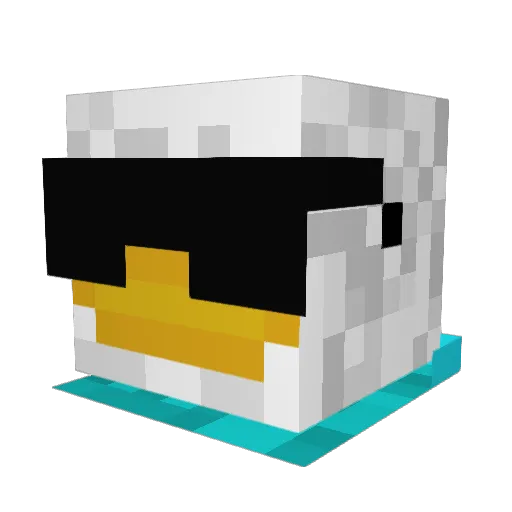 aiueokakikukeko Minecraft avatar head, 3D render
