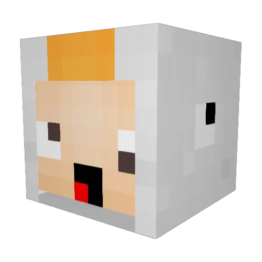 aivylol Minecraft avatar head, 3D render