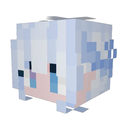 aiweetwo Minecraft avatar head, 3D render