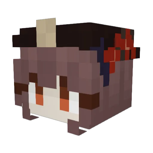aixuyu Minecraft avatar head, 3D render