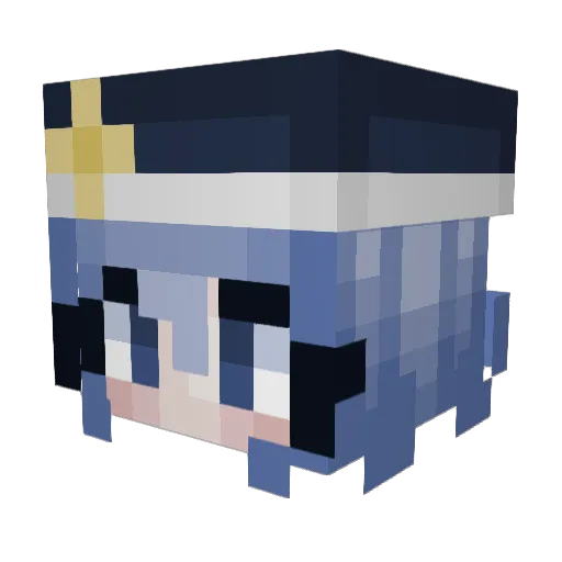 aiyusas Minecraft avatar head, 3D render