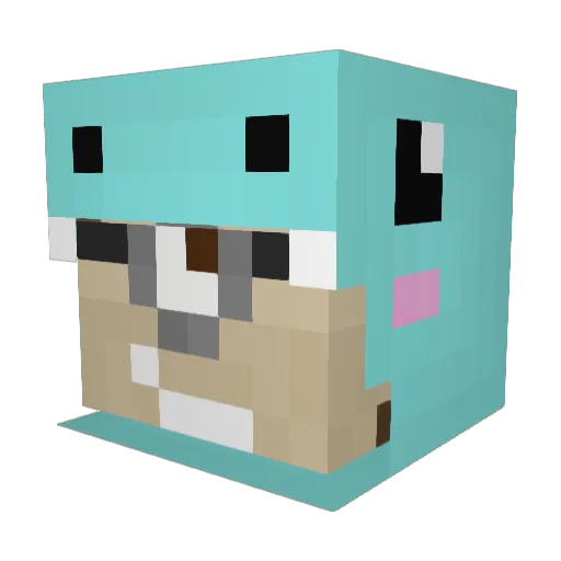 ajaX Minecraft avatar head, 3D render