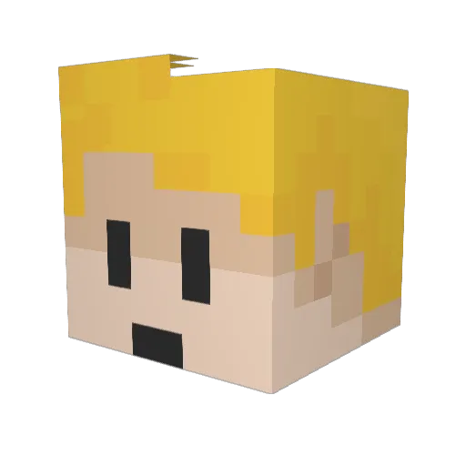 ajikaslafma Minecraft avatar head, 3D render