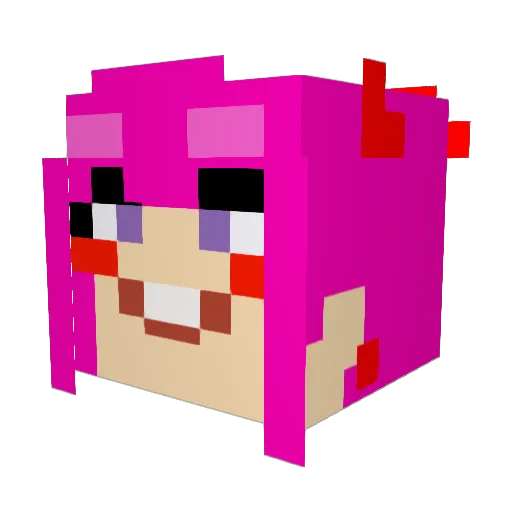 ajimae Minecraft avatar head, 3D render