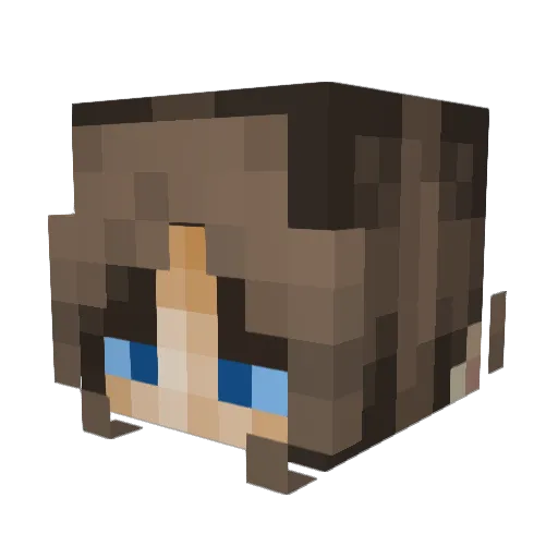 ajisgone Minecraft avatar head, 3D render