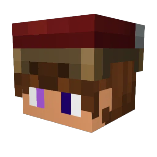 ajkf Minecraft avatar head, 3D render