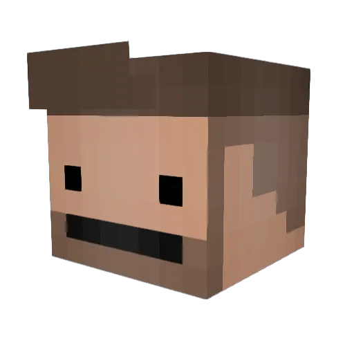 ajkul Minecraft avatar head, 3D render