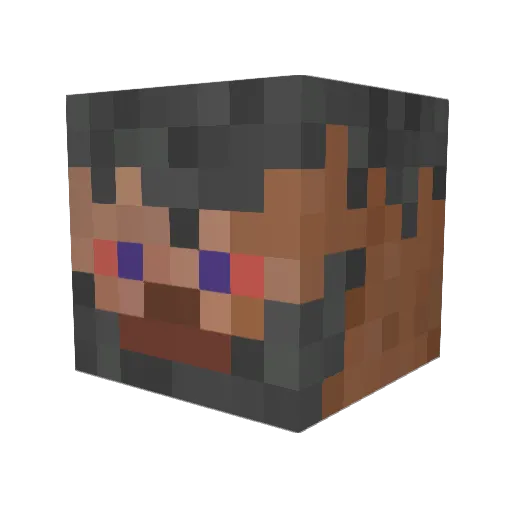 ajlaxo Minecraft avatar head, 3D render