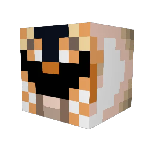 ajmock Minecraft avatar head, 3D render