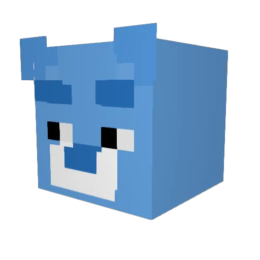 ajrFoxy Minecraft avatar head, 3D render