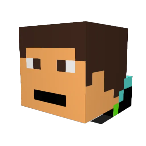 ajtommo Minecraft avatar head, 3D render
