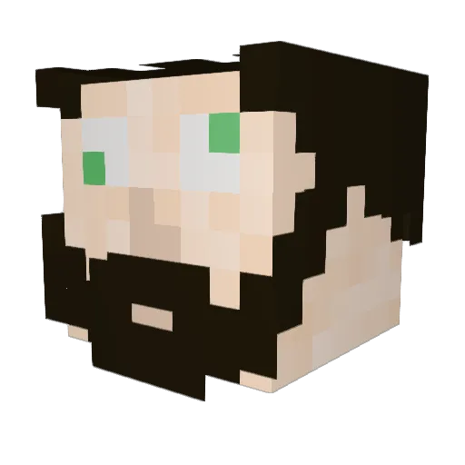 ajushus Minecraft avatar head, 3D render