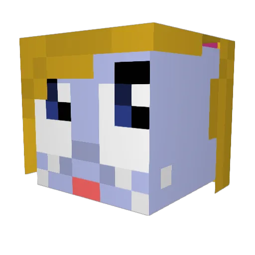 ajwatties Minecraft avatar head, 3D render