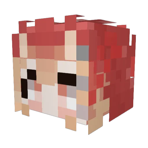 ak4nee_ Minecraft avatar head, 3D render