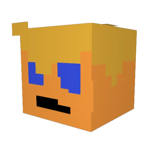 akaECH0_ Minecraft avatar head, 3D render