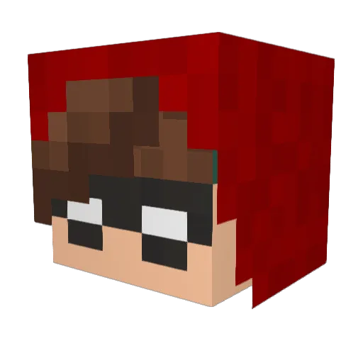 akaFlares Minecraft avatar head, 3D render
