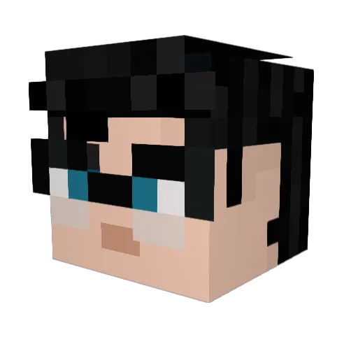 akaJDG Minecraft avatar head, 3D render