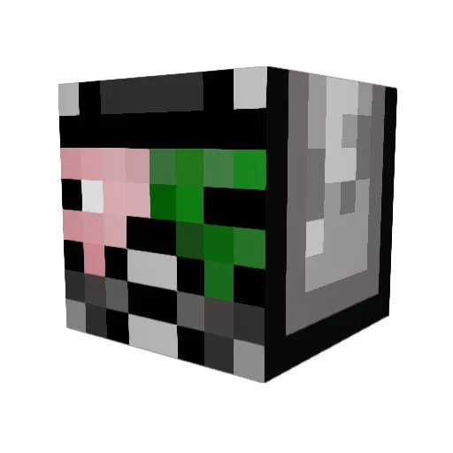 akaMob Minecraft avatar head, 3D render