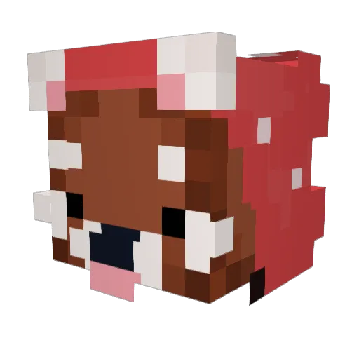aka_red_panda Minecraft avatar head, 3D render