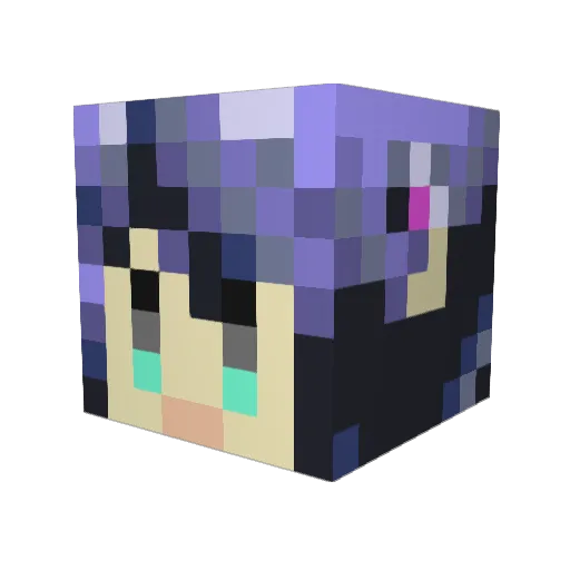 akagame Minecraft avatar head, 3D render