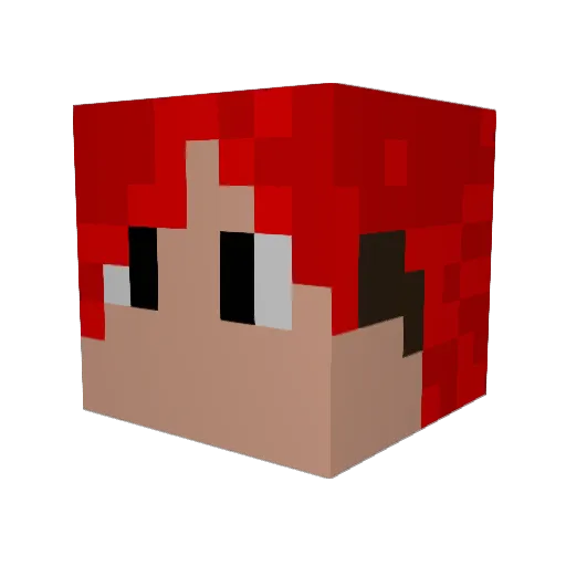 akaheddo Minecraft avatar head, 3D render